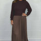 Women's solid color Long Sleeve Jumper & Pleated Bottom Dress