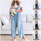 💖LAST DAY SALE 50% OFF💖Women's Cute Casual Button Jumpsuit Ripped Denim Overalls