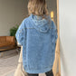 Limited time sale🔥Women's Casual Washed Denim Hooded Pullover with Pockets