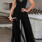 Creamtopmall Casual Print Patchwork V Neck Regular Jumpsuits