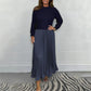 Women's solid color Long Sleeve Jumper & Pleated Bottom Dress