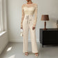 Elegant Vintage-Inspired One-Piece Lace Patchwork Solid Color Tie Waist Jumpsuits
