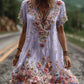 Vintage Floral Embroidery Short-sleeved Dress