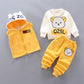 Autumn/Winter Warm Three-Piece Fleece-Lined Bear Face Long Sleeve Set for Baby