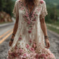 Vintage Floral Embroidery Short-sleeved Dress