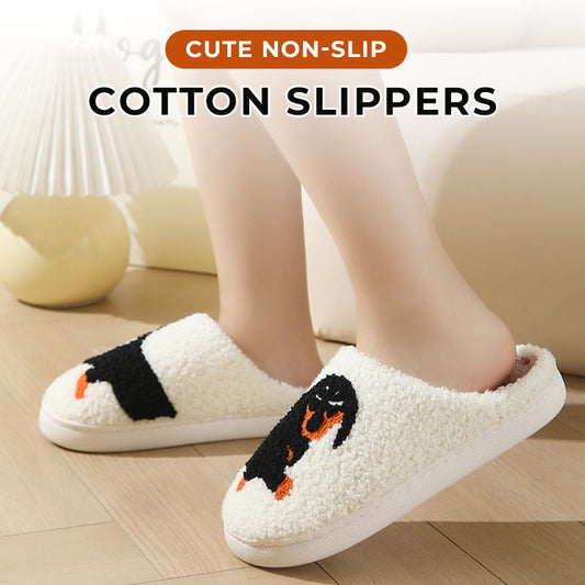 Cute, non-slip cotton slippers