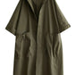 Oversized Large Pocket Hooded Long Trench Coat
