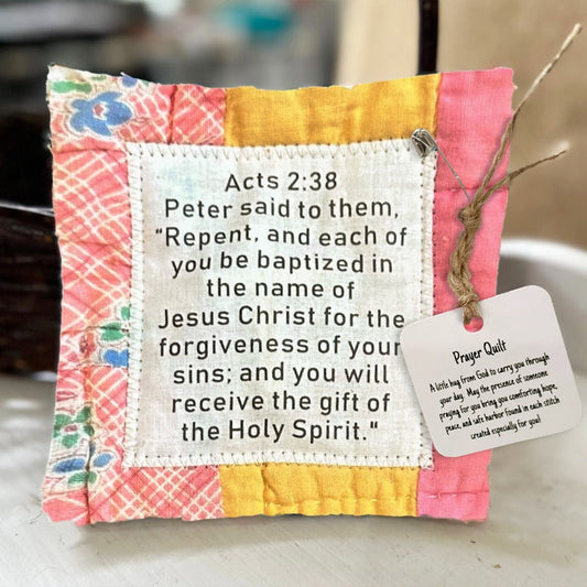 💖 Special Gift Price £4.99🔥Last week!!🎁Handmade Prayer Quilt with cross inside