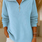 Women's Solid Color Lapel Long Sleeve Casual Pullover Sweater