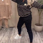 Casual two-piece striped sports sets