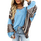 Limited time sale🔥Womens Loose fit Long Sleeve Oversized Retro Leopard Contrast Patchwork Top