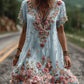 Vintage Floral Embroidery Short-sleeved Dress