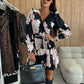 Leopard Print Wrap V-Neck Waist Tie Dress