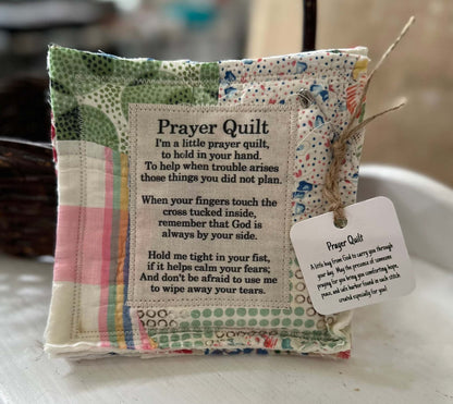 💖 Special Gift Price £4.99🔥Last week!!🎁Handmade Prayer Quilt with cross inside