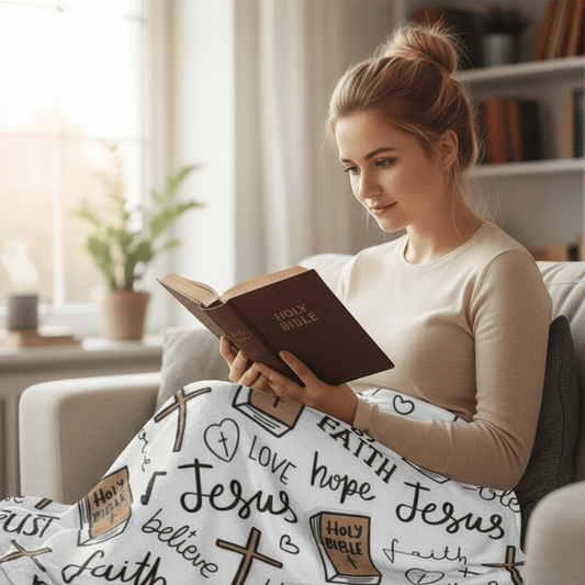 🎁 Limited Time 60% OFF✨Faith-Inspired Cozy Ultra-Soft Throw Blanket | Ultra-Soft Comfort with Inspiring Design🛋️✝️