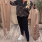 Casual two-piece striped sports sets
