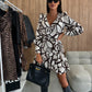 Leopard Print Wrap V-Neck Waist Tie Dress