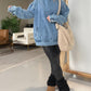 Limited time sale🔥Women's Casual Washed Denim Hooded Pullover with Pockets