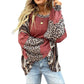 Limited time sale🔥Womens Loose fit Long Sleeve Oversized Retro Leopard Contrast Patchwork Top