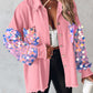 Women's Trendy Sequin Patchwork Coat with Raw Hem