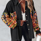 Women's Trendy Sequin Patchwork Coat with Raw Hem