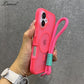 Colorful MagSafe iPhone Case with Hand Strap – Shockproof & Stylish
