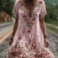 Vintage Floral Embroidery Short-sleeved Dress