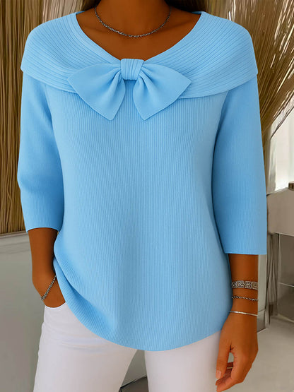 Women's solid color knit sweater