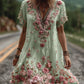Vintage Floral Embroidery Short-sleeved Dress