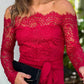 Women's Lace Off Shoulder Pant Jumpsuits