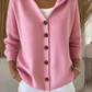 Women Cotton Plain Long Sleeve Comfy Casual Cardigan