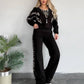 Chic Leopard Print Stripe Tracksuit Set - Comfy & Stylish for Daily Look