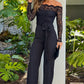 Women's Lace Off Shoulder Pant Jumpsuits