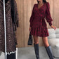 Leopard Print Wrap V-Neck Waist Tie Dress