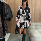 Leopard Print Wrap V-Neck Waist Tie Dress