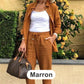 Women's cotton linen long sleeve blouse and pants set✨