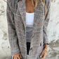 🍂Fall Lapel Collar Slim Button Plaid Small Suit For Women ✈️BUY 1  FREE SHIPPING✈️