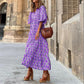 👗👗Women's Elegant Puff Sleeve Floral Boho Maxi Dress
