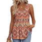 🌞HOT SALE 49% OFF👚Women's Print Flowy Sleeveless V Neck Peplum Tank Tops