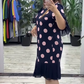 Women Polka Dot Pleated Splicing Dress