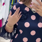 Women Polka Dot Pleated Splicing Dress
