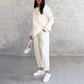 ⏰Limited Time Offer 50% OFF💛Women Long-Sleeve Irregular Hem Sweatshirts & Pants Set