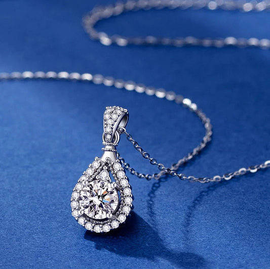 ⏰Limited Time Offer 50% OFF🎉🥰Sterling Silver Moissanite Drop Necklace