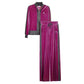 Women's Velvet-Like Contrast Color 2-PieceTracksuit