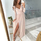 🎁Hot Sale 40% OFF⏳V-Neck Solid Coloured Dress