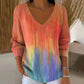 V-Neck Printed Long-Sleeve Top
