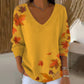 V-Neck Printed Long-Sleeve Top