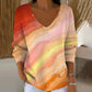 V-Neck Printed Long-Sleeve Top