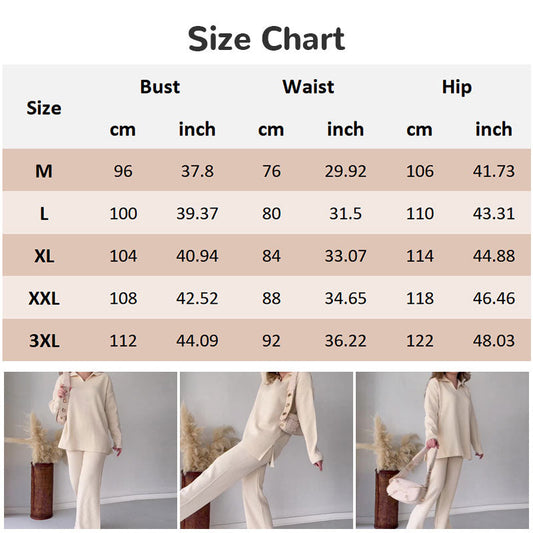[Perfect Gift] V-Neck Casual Slit Knitted Two-Piece Set - Effortless Elegance for Every Occasion