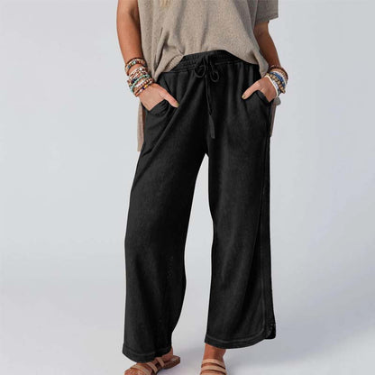 Women’s Comfortable Wide-Leg Elastic Waist Pants